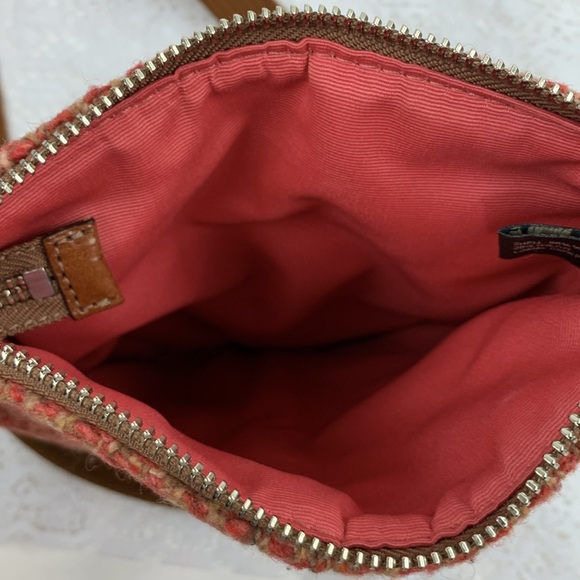 Coach SCARO swing pack Crossbody bag Camel Rose Wool Tweed Zip bag NEW NWT - Picture 9 of 14